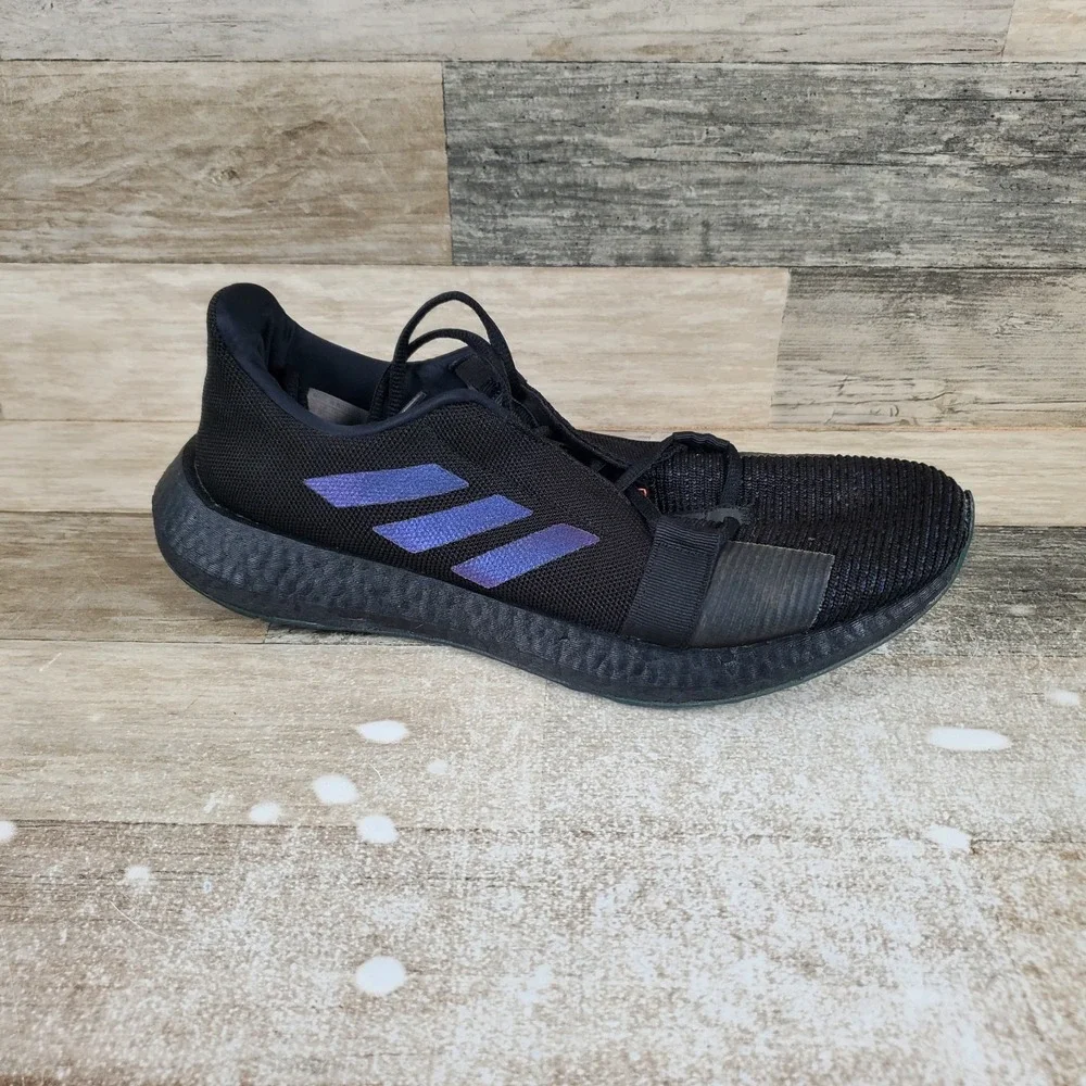Adidas Senseboost GO Mens Shoes Sz 10 Running Core Black Boost Blue Violet Met